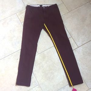 J. Crew 484 Stretch Slim Maroon Chinos